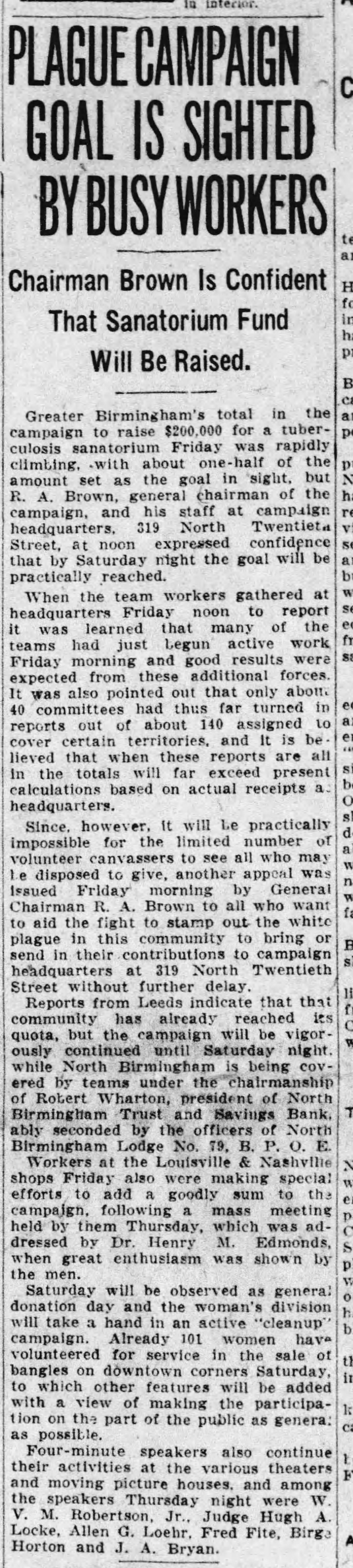 Plague Campaign Is Sighted By Busy Workers